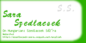 sara szedlacsek business card